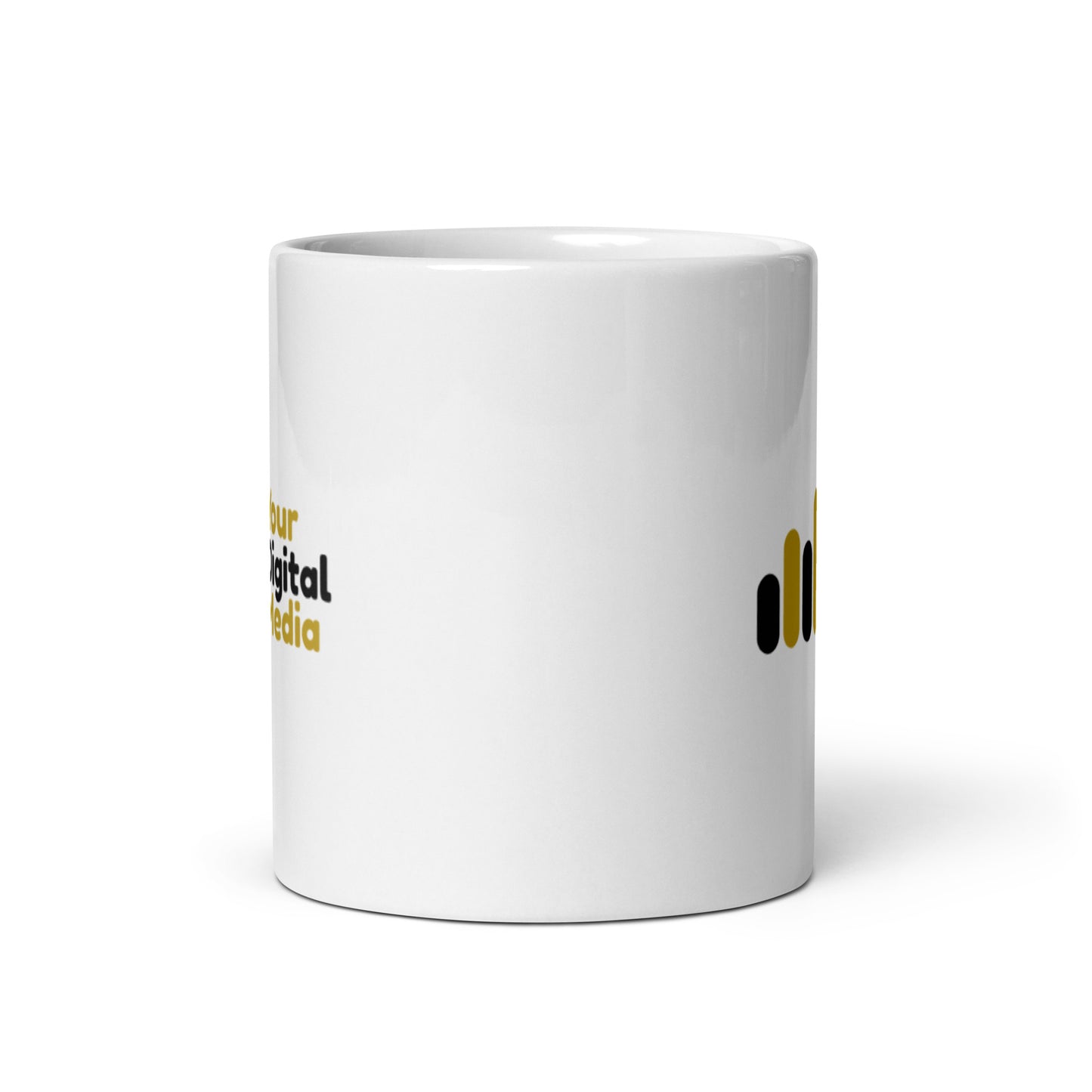 YDM white glossy mug