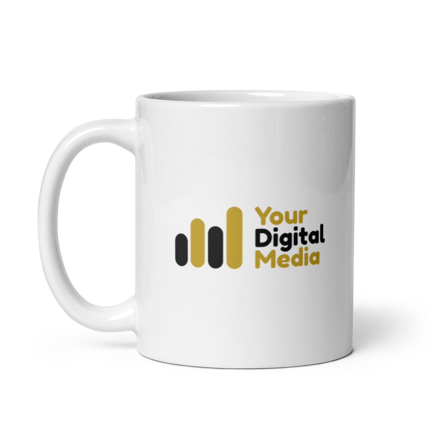 YDM white glossy mug
