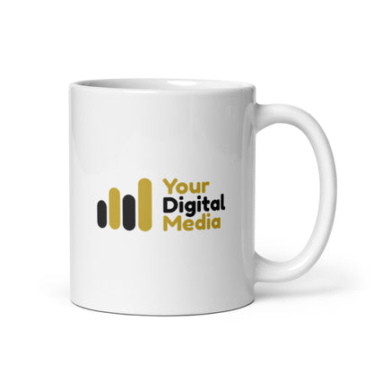 YDM white glossy mug