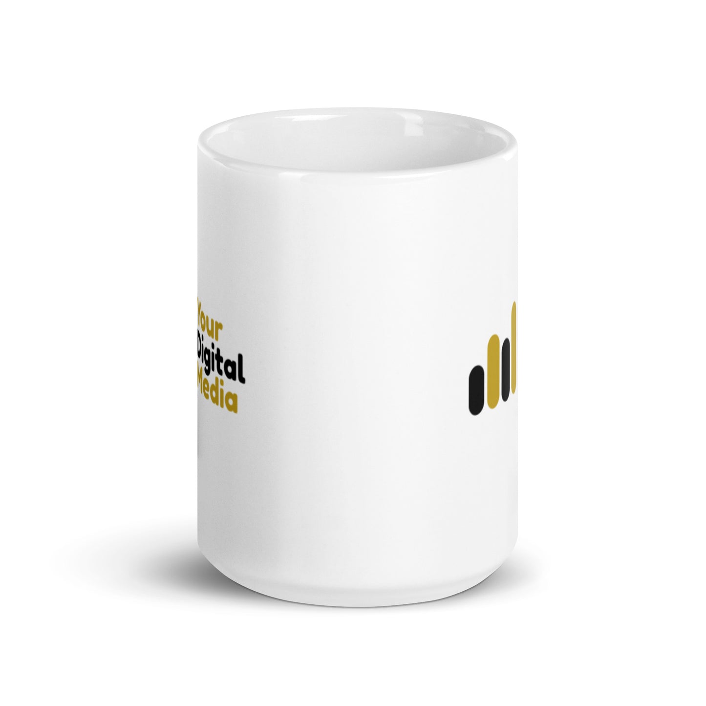YDM white glossy mug
